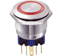 TRU Components Bouton-poussoir antivandalisme GQ22-11E/R/12V 701776 250 V/AC 5 A IP65 à rappel 1 pc