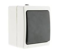 Bouton poussoir Aquae étanche en saillie IP54 - blanc et noir - Zenitech