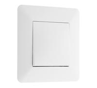 Zenitech - Interrupteur Poussoir 10A - Appareillage Encastré Prêt à Poser - Compatible Boîtes d'Encastrement - Design Moderne et Esthétique - Façade Réglable - Blanc - 86x86mm