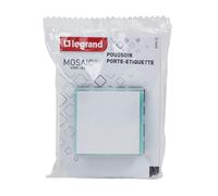 Bouton poussoir avec porte-étiquette Easy-Led 6A 2 modules à composer Mosaic - Blanc