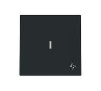 Bouton poussoir avec symbole lumière et visorNIESSEN 8904.4 NTserie AlbaNoir mat