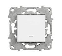 Bouton poussoir avec voyant LED 10A connexion rapide blanc Unica