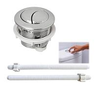 Bouton Poussoir Chasse D'eau Toilet,Boutons De Chasse,Bouton de Chasse d'Eau WC Universel, Accessoire de Remplacement en Chrome Durable et Étanche - Bouton Poussoir Double Fonction pour Toilette