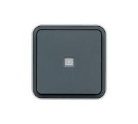 Bouton poussoir complet à voyant 1o/1f Cubyko en saillie - gris gris G