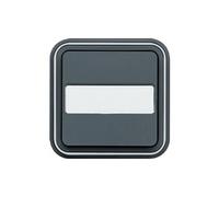 Bouton poussoir complet avec porte étiquette 1F Cubyko encastrable - gris