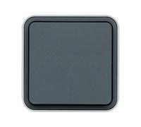 Hager Bouton-poussoir Cubyko WNC020 à fermeture 1F Saillie Gris IP55 Réf. 6515110020