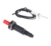 Bouton poussoir d'allumage piézoélectrique 18 mm, compatible avec cheminée, barbecue à gaz, cuisinière pour un allumage rapide (aiguille droite)