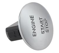 Bouton poussoir d'arrêt moteur pour système Keyless Go, couvercle de rechange en plastique ABS chromé argenté pour mise à niveau et protection de l'intérieur de la voiture, ajustement direct style OEM
