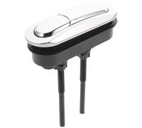 Bouton Poussoir de Chasse D'eau Double pour Toilettes, ABS Argenté | Forme Ovale, Taille D'ouverture 9 à 9,5cm sur 3 à 4cm, Simple à Utiliser, Solide Style Aléatoire