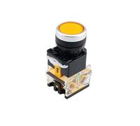 Bouton-poussoir de Contact argenté LA38-11D/11DS, 1 pièce, avec lumière marche/arrêt momentané/verrouillage, 22mm, 220V, 24V, indicateurs LED(Yellow,Self-locking,220V)
