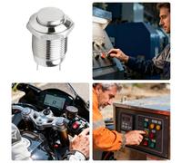 Bouton Poussoir de Puissance,12mm Rond Auto-Réinitialisable Multifonction | Bouton-Poussoir Momentané en Métal Marche Arrêt - pour Électronique Domestique Atelier Machine Extérieure Automobile