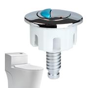 Bouton poussoir de rechange pour toilettes | ABS + chrome plaqué double bouton poussoir rond | Bouton poussoir de toilette antirouille pour salle de bain