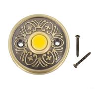 Bouton poussoir de sonnette filaire en métal avec éclairage LED, façade en fer résistant aux intempéries, finition bronze, compatible avec systèmes DC 12-24 V, vis de montage incluses