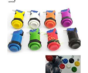 Bouton poussoir de Style américain Happ, 28mm, pour Machine de jeu d'arcade Neo Geo, Joystick, contrôleur à retard zéro, 8 pièces 8 pcs blue- green