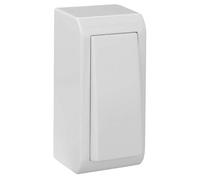 Bouton poussoir de surface blanche, étroit, série murale ; idéal pour contrôler les lumières et les appareils électriques.