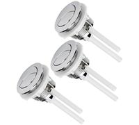 Bouton-poussoir de Toilette Rond 38mm, Lot de 3, Argenté