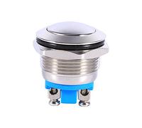 Bouton-poussoir de voiture, interrupteur momentané 12V de klaxon de bouton-poussoir en métal imperméable de voiture de 19mm