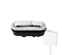 Bouton poussoir de WC - Argenté | Kit de rechange pour double chasse d'eau - 1 pièce 38 mm pour réparation de réservoir de toilettes, accessoires de salle de bain, chrome poli, durable, design fileté