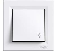 Bouton-poussoir d'éclairage avec cadre, blanc Schneider Asfora EPH0900121