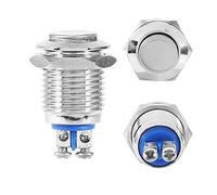 Bouton Poussoir - Delaman Set de 2pcs 12mm Commutateur Interrupteur Bouton-poussoir Momentané Étanche En Acier Inoxydable