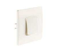 Zenitech Interrupteur Diwone à bouton-poussoir, fixation vis et griffes – Blanc