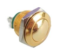 Bouton-poussoir doré momentané à borne à vis de 16 mm (1NO) (PM161B-10/G)