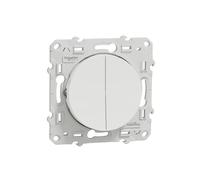 Schneider Electric Double poussoir Odace S520216 Blanc à vis, connexion rapide