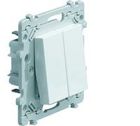 Hager Bouton poussoir double Essensya WE044 10 A inverseur 1O+1F blanc