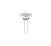 Bouton poussoir double chasse d'eau avec adaptateur patch multi-tailles compatible avec couvercle de réservoir de 38 mm, 48 mm, 58 mm, système de contrôle efficace de l'eau (argenté)
