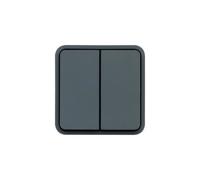 Bouton Poussoir Double - Hager - Cubyko - 10A - Gris - IP55
