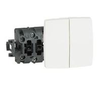 Bouton poussoir double saillie composable - LEGRAND - 86121 - Blanc RAL 9010 - 6 A - Doigt étroit