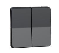 Schneider Electric – Double bouton poussoir Mureva Styl MUR35326 – composable, IP55, IK07, gris