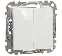 Bouton-poussoir double Sedna Design blanc brillant SDD111118 Schneider Electric
