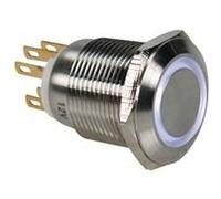 BOUTON-POUSSOIR EN ACIER INOXYDABLE SPDT 1NO 1NC - ANNEAU BLANC - 19mm Blanc G