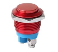 Bouton-poussoir en métal de 16 mm avec interrupteur marche/arrêt IP66 IK09 étanche et anti-vandalisme 12-24 V CC Tête rouge pour installations industrielles et contrôle d'accès
