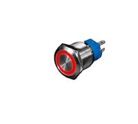 Bouton poussoir en métal de 16mm, anneau de lampe, boutons de symbole d'alimentation, tête plate étanche, auto-réinitialisation 1NO1NC(Socket,MOMENTARY_3-6V)