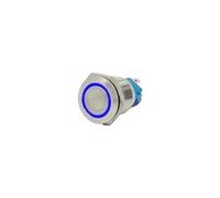 Bouton-poussoir en métal momentané/verrouillage, rétro-éclairage LED 5/12/24/220V avec alimentation fixe, démarrage/arrêt marche/arrêt, 1 pièces(Blue,12MM_MOMENTARY_12-24V(12V))