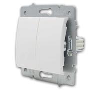 Bouton Poussoir Encastrable Double LOGI Blanc