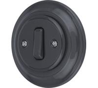 Bouton-poussoir encastré Rétro en porcelaine I PR1 gris foncé