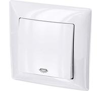 Bouton-poussoir encastré, symbole de lumière, borne enfichable, tout-en-un, série G1 blanc pur