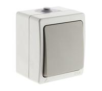 Zenitech - Bouton Poussoir IP54 - Installation En Saillie pour Extérieur - Étanchéité Renforcée - Câblage Simplifié avec Borne Automatique - Compatibilité avec Cheminées Larges - Gris Clair