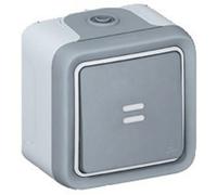 Legrand Poussoir lumineux Plexo 069722 gris saillie