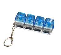 Bouton Poussoir haptique Transparent - Porte-clés de Poche Portable | Simulateur de commutateur Bleu pour la Concentration, Exercice des Doigts, Aides silencieuses à pour la Famille des GA