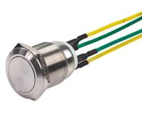 Bouton poussoir inox 19 mm NO/NC 4 fils soudés SEWOSY PB19NO+NC_4FS