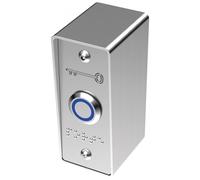 Bouton poussoir inox bleu plaque et boitier étroits Sewosy PB19_BAP