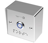 Bouton poussoir inox bleu plaque et boitier larges Sewosy PB19_BAPL