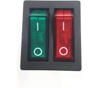 Bouton poussoir, interrupteur à bascule, 1 pièce KCD3 Double Boat Toggle 6 broches 20A 125VAC Couleur : Rouge Vert Rouge(Red Green)