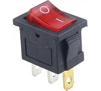 Bouton poussoir, interrupteur à bascule, 1PCS KCD1 2PIN 3Pin Bateau Voiture 6A/10A 250V/125V AC Rouge Jaune Vert Bleu Noir Bouton KCD1(Red 3pin Lamp)