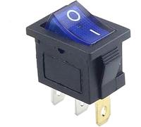 Bouton poussoir, interrupteur à bascule, 1PCS KCD1 2PIN 3Pin Bateau Voiture 6A/10A 250V/125V AC Rouge Jaune Vert Bleu Noir Bouton KCD1(Blue 3pin Lamp)