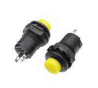 Bouton Poussoir Interrupteur à bouton-poussoir à réinitialisation automatique DS-428/427, 5/20/100 pièces, bouton rond autobloquant de 12 mm Interrupteur Bouton(Yellow,Self Reset,5PCS)
